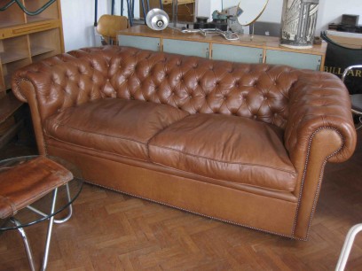 Vintage leather chesterfield sofa